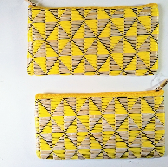 🆕 One Geometric Woven Straw, Thin Pouch 👝 - Picture 3 of 16
